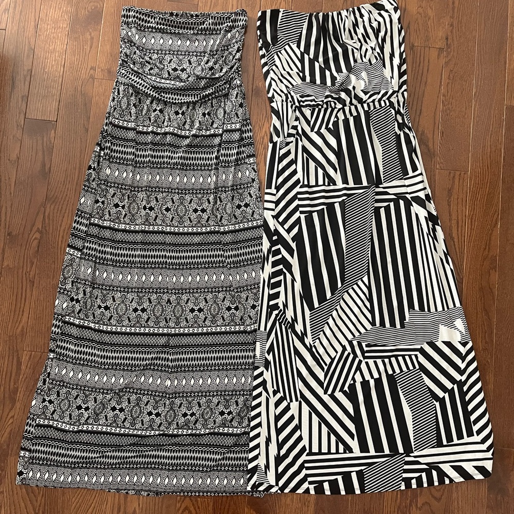 Vacation summer cruise black & white maxi dresses size medium